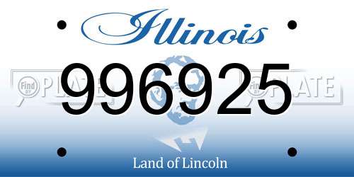 996925 Illinois License Plate