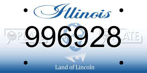 996928 Illinois License Plate