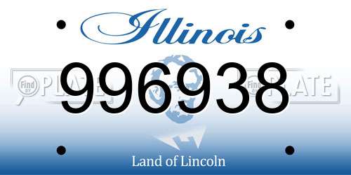 996938 Illinois License Plate
