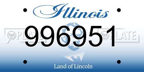 996951 Illinois License Plate