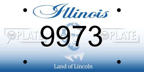 9973 Illinois License Plate