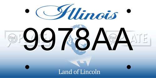 9978AA Illinois License Plate