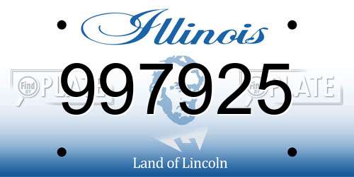 997925 Illinois License Plate