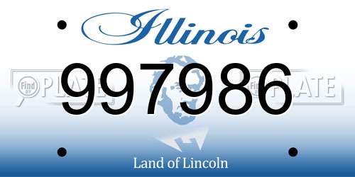 997986 Illinois License Plate