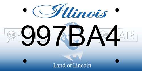 997BA4 Illinois License Plate