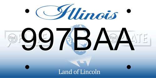 997BAA Illinois License Plate