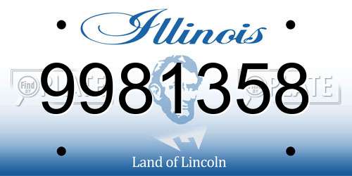 9981358 Illinois License Plate
