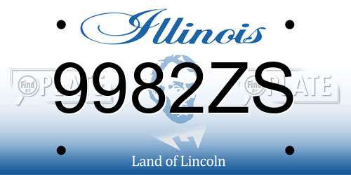 9982ZS Illinois License Plate