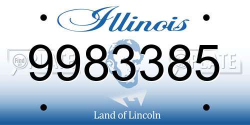 9983385 Illinois License Plate