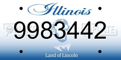 9983442 Illinois License Plate