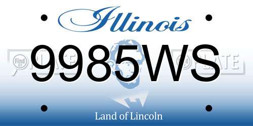 9985WS Illinois License Plate
