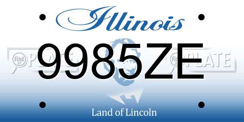 9985ZE Illinois License Plate