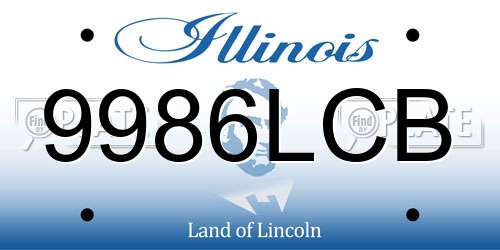 9986LCB Illinois License Plate