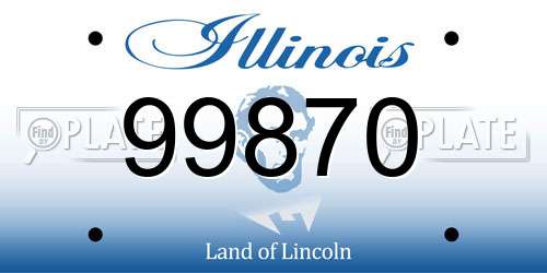 99870 Illinois License Plate