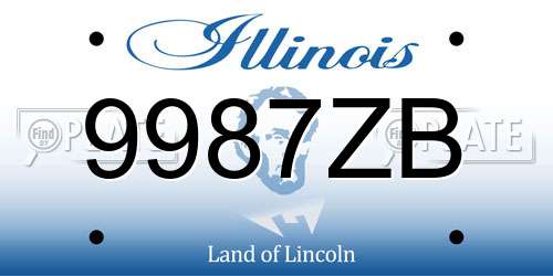 9987ZB Illinois License Plate