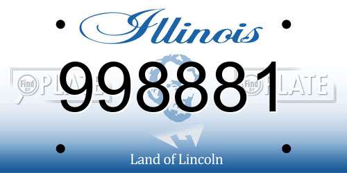 998881 Illinois License Plate