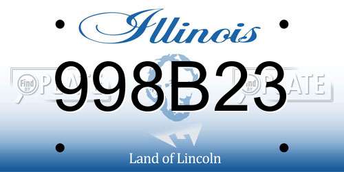 998B23 Illinois License Plate