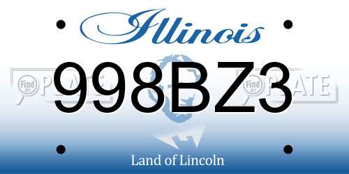 998BZ3 Illinois License Plate
