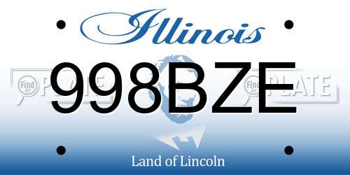 998BZE Illinois License Plate