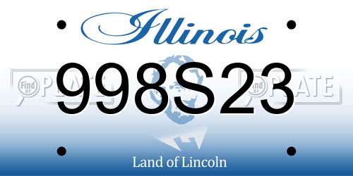998S23 Illinois License Plate