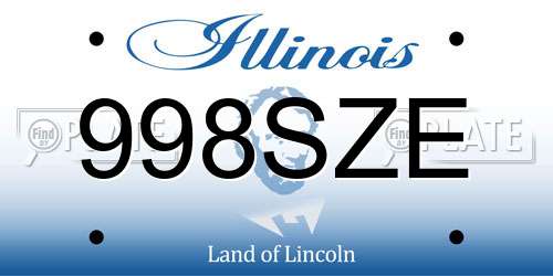 998SZE Illinois License Plate