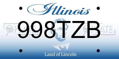 998TZB Illinois License Plate