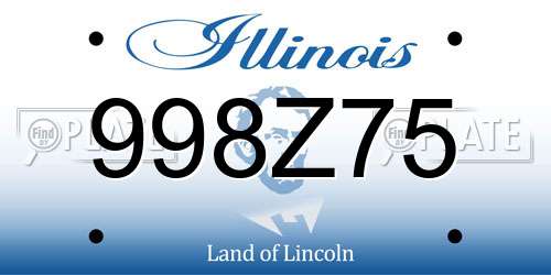 998Z75 Illinois License Plate