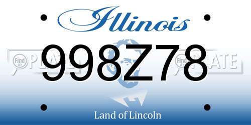998Z78 Illinois License Plate