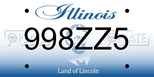 998ZZ5 Illinois License Plate