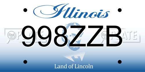 998ZZB Illinois License Plate