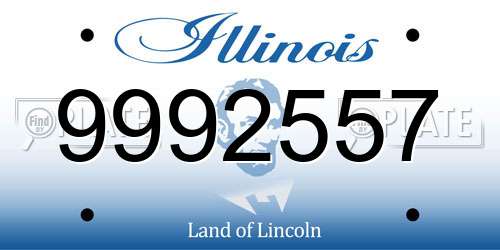 9992557 Illinois License Plate