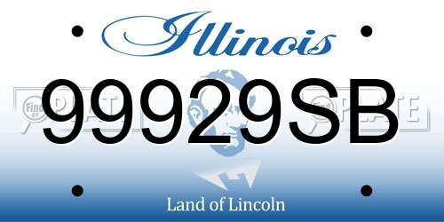 99929SB Illinois License Plate