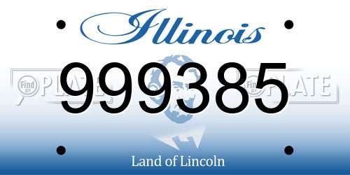 999385 Illinois License Plate