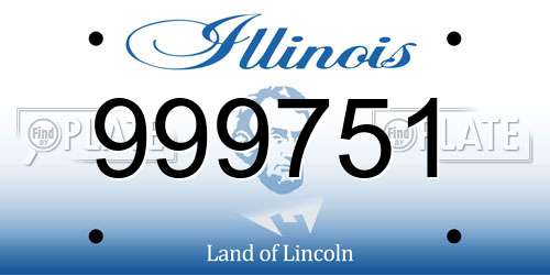 999751 Illinois License Plate