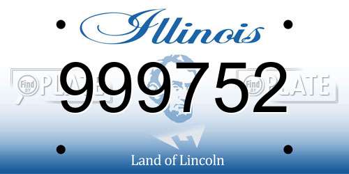 999752 Illinois License Plate