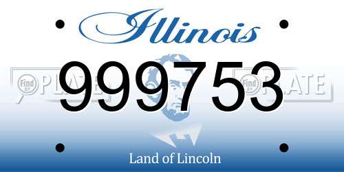 999753 Illinois License Plate
