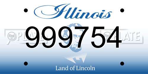 999754 Illinois License Plate