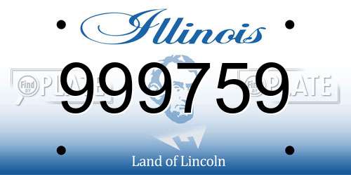 999759 Illinois License Plate