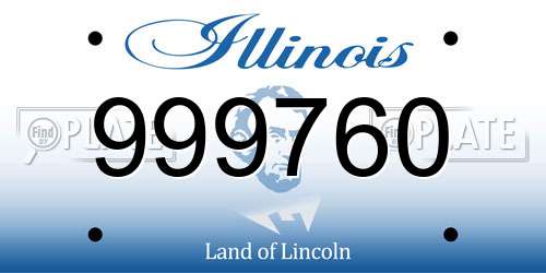 999760 Illinois License Plate