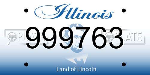 999763 Illinois License Plate