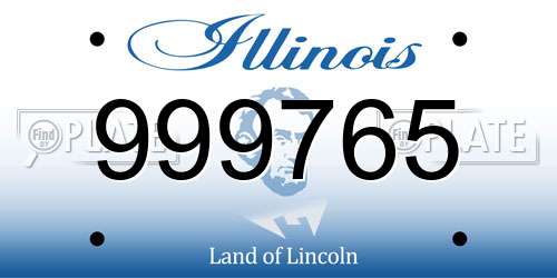 999765 Illinois License Plate