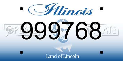 999768 Illinois License Plate
