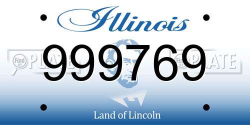 999769 Illinois License Plate