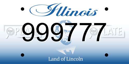 999777 Illinois License Plate