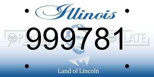 999781 Illinois License Plate