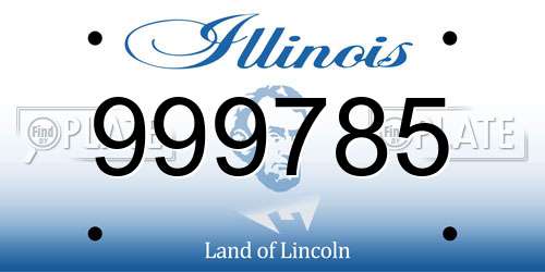 999785 Illinois License Plate
