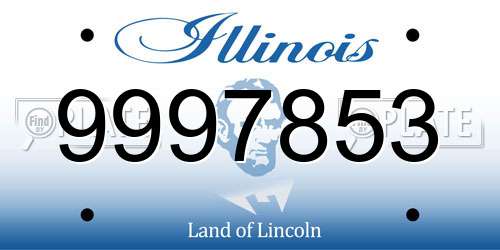 9997853 Illinois License Plate
