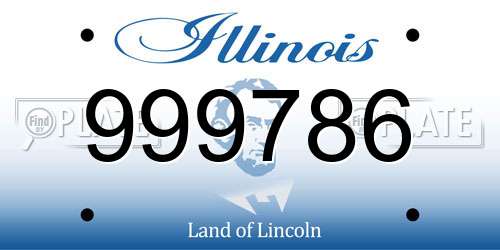 999786 Illinois License Plate