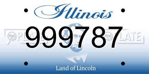 999787 Illinois License Plate