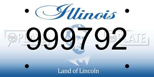 999792 Illinois License Plate